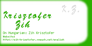 krisztofer zih business card